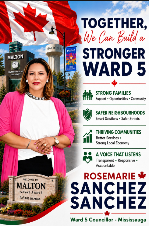 Campaign poster — Rosemarie Sanchez Sanchez for Ward 5 Councillor